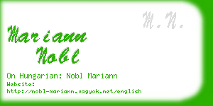 mariann nobl business card